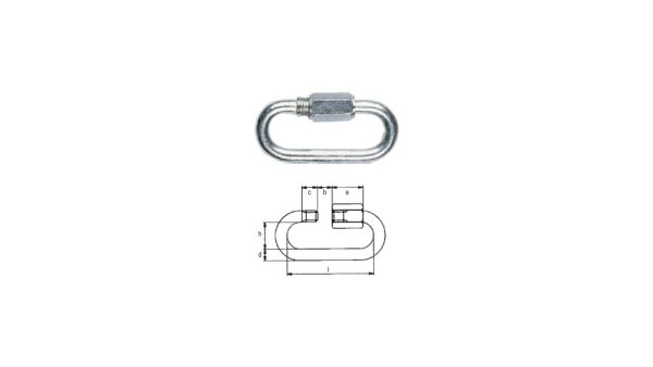 Safetex Kettenschnellverschluss DIN 56927, Form A, verzinkt, Nutzlast 90 kg