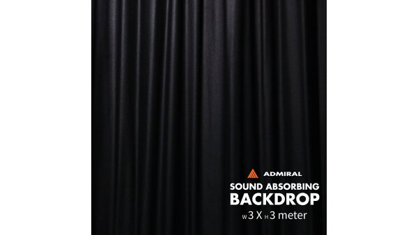 Admiral Backdrop 380 g/m² 3m breit x 3m hoch schwarz