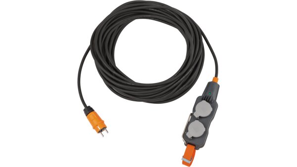 Brennenstuhl professional Powerblock mit Verlängerungsleitung / Verteilersteckdose 4-fach mit 15m Kabel in schwarz - 9161150160